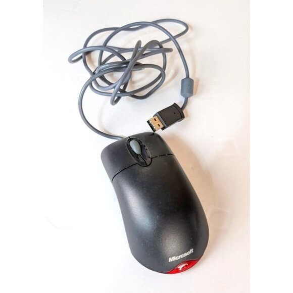 Microsoft Wheel Mouse Optical USB Black Tested - Picture 1 of 2